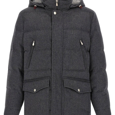 Brunello Cucinelli Membrane Wool Flannel Parka