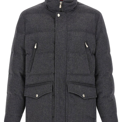 Brunello Cucinelli Membrane Wool Flannel Parka