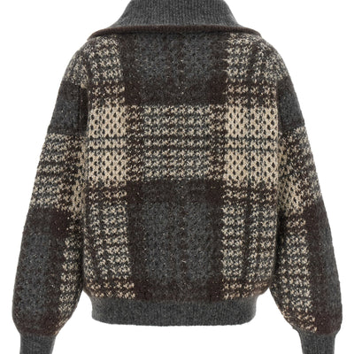 Brunello Cucinelli Double Dazzling Tartan Cardigan
