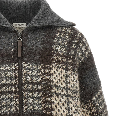 Brunello Cucinelli Double Dazzling Tartan Cardigan