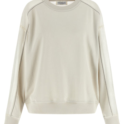 Brunello Cucinelli Organza And Monile Sweatshirt