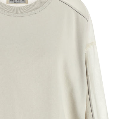 Brunello Cucinelli Organza And Monile Sweatshirt