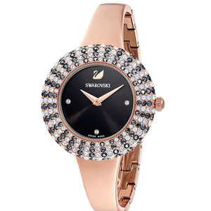 Swarovski Crystal Rose Black Dial with Rose Gold Watch for Women