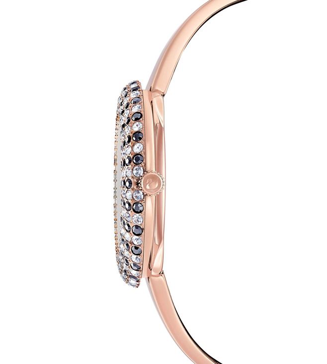Swarovski Crystal Rose Black Dial with Rose Gold Watch for Women