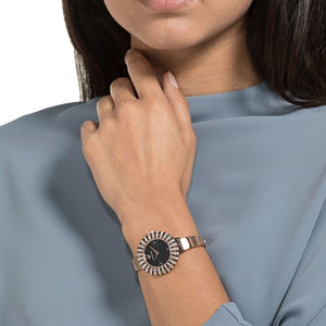 Swarovski Crystal Rose Black Dial with Rose Gold Watch for Women
