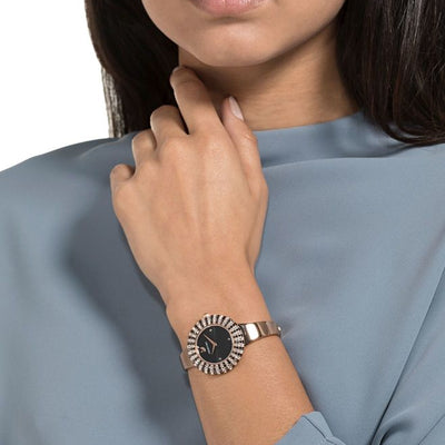 Swarovski Crystal Rose Black Dial with Rose Gold Watch for Women