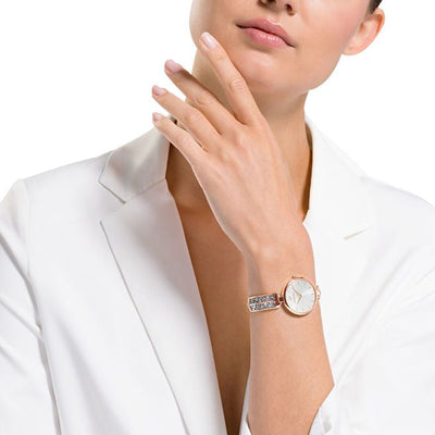 Swarovski Dream Rock Silver Dial & Rose Gold Watch for Ladies