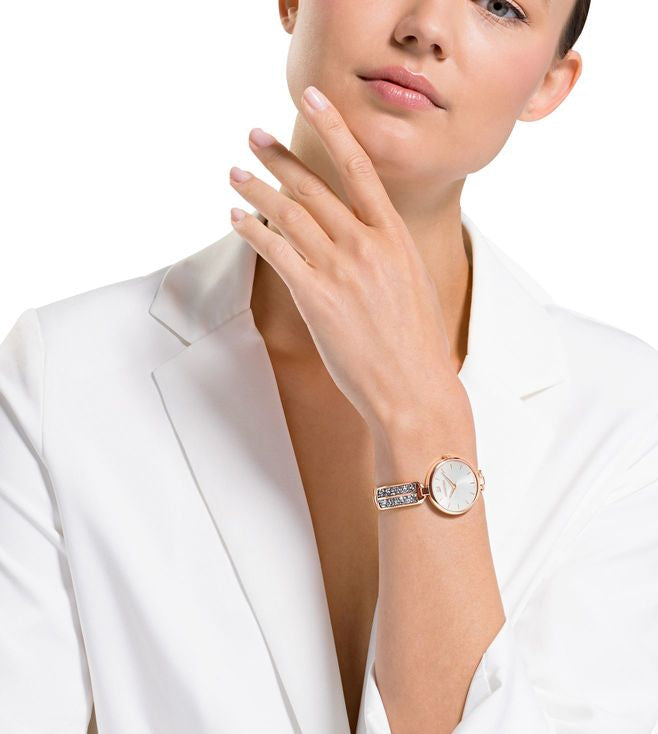 Swarovski Dream Rock Silver Dial & Rose Gold Watch for Ladies