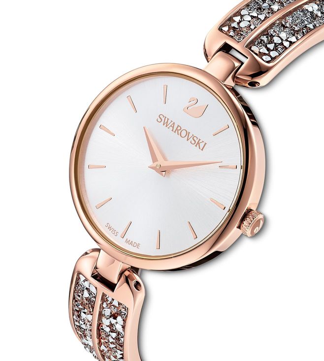 Swarovski Dream Rock Silver Dial & Rose Gold Watch for Ladies