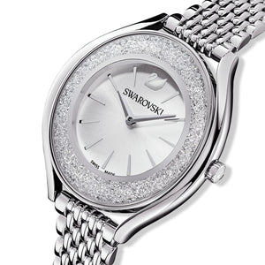 Swarovski Crystalline Aura Silver Dial & Silver Chain Watch for Women
