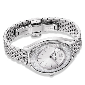 Swarovski Crystalline Aura Silver Dial & Silver Chain Watch for Women