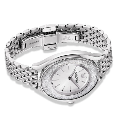 Swarovski Crystalline Aura Silver Dial & Silver Chain Watch for Women