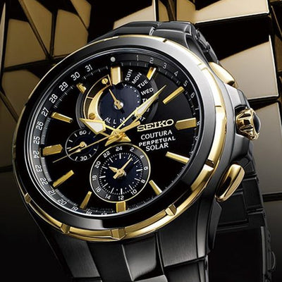 Seiko Coutura Black Dial Men 44mm
