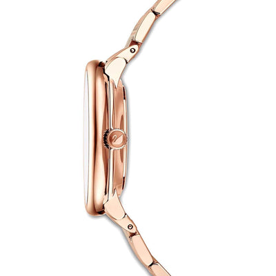 Swarovski Crystalline Chic Black Dial 35 MM with Rose Gold Chain Watch for Women