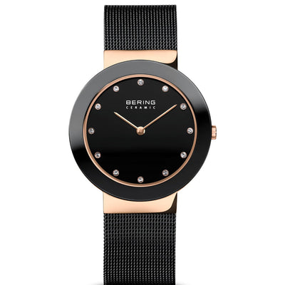 Bering Ceramic Black Dial Women 35mm