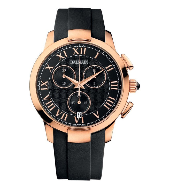 Balmain Iconic Chrono Gents Black Dial Men 42.92mm