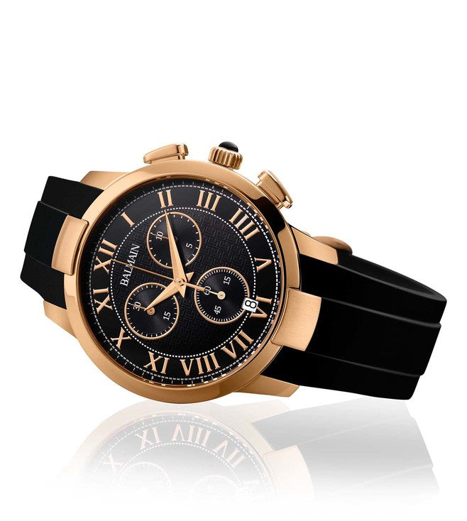 Balmain Iconic Chrono Gents Black Dial Men 42.92mm