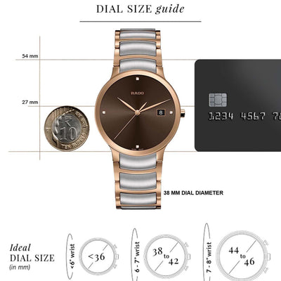 Rado Centrix Brown Dial Unisex 38mm