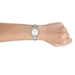 Michael Kors Liliane Women's White Mother of Pearl Dial & Silver Watch