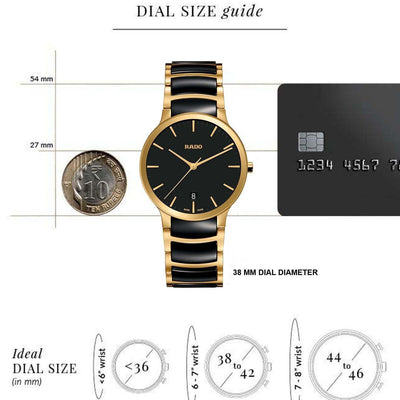 Rado Centrix Black Dial Unisex 38mm