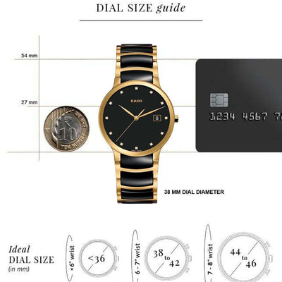 Rado Centrix Black Dial Unisex 38mm
