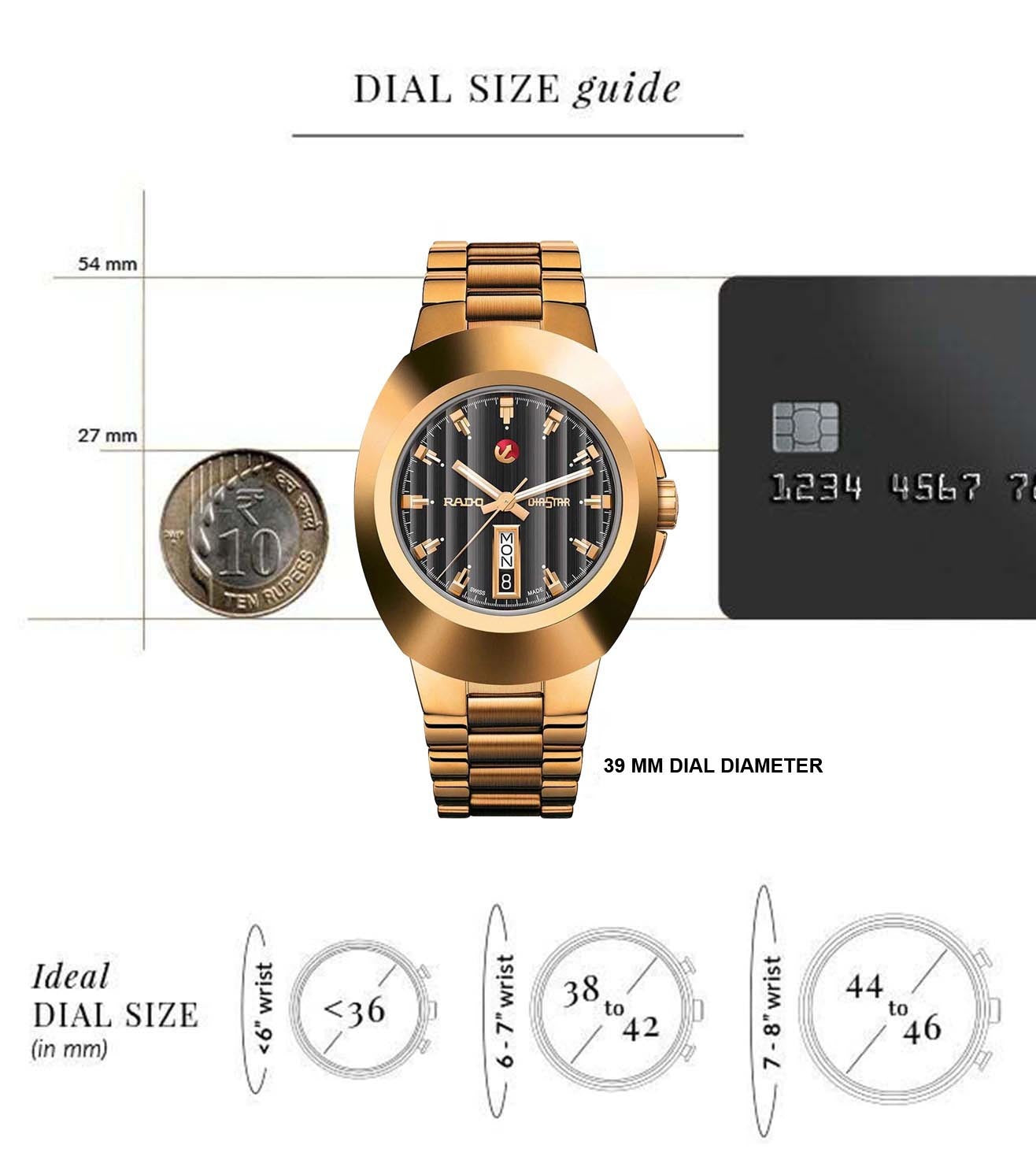 Rado Diastar Original Black Dial Men 38.5mm