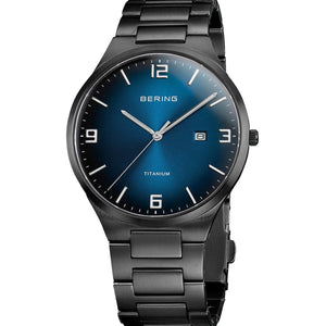 Bering Titanium Blue Dial Men 40mm