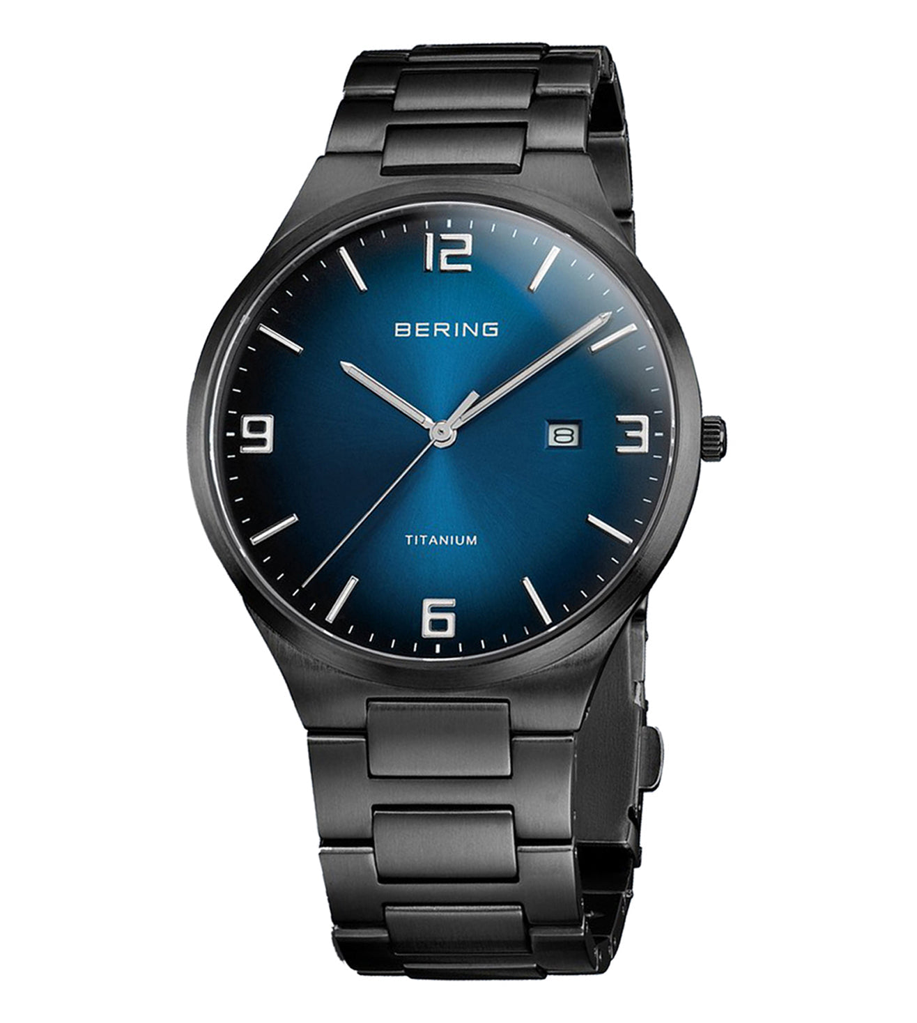 Bering Titanium Blue Dial Men 40mm