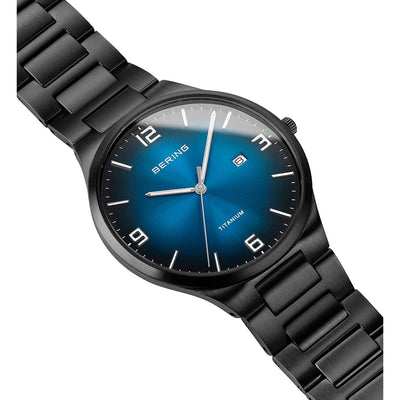 Bering Titanium Blue Dial Men 40mm