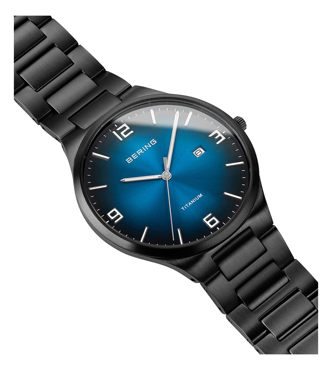 Bering Titanium Blue Dial Men 40mm