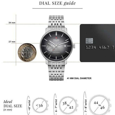 Rado Coupole Black Dial Men 41mm