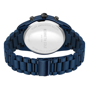 Kenneth Cole Men's Analog Blue Dial & Leather Strap Watch