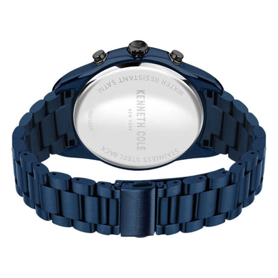 Kenneth Cole Men's Analog Blue Dial & Leather Strap Watch