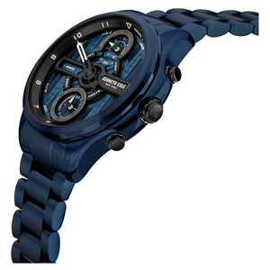 Kenneth Cole Men's Analog Blue Dial & Leather Strap Watch
