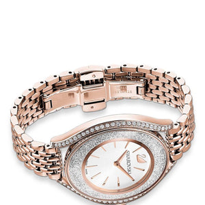 Swarovski Crystalline Aura Rose Gold Dial & Chain Watch for Women