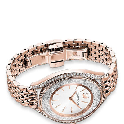 Swarovski Crystalline Aura Rose Gold Dial & Chain Watch for Women