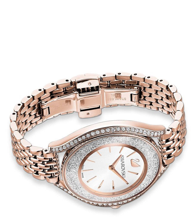 Swarovski Crystalline Aura Rose Gold Dial & Chain Watch for Women