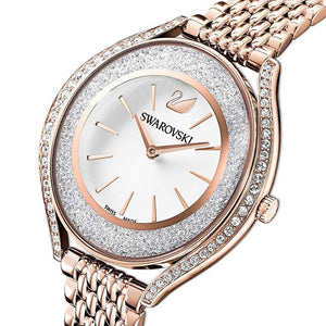 Swarovski Crystalline Aura Rose Gold Dial & Chain Watch for Women