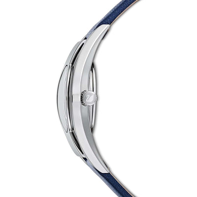 Swarovski Crystalline Sporty Women's Blue Dial & White Crystal with Blue Leather Strap Watch