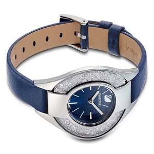 Swarovski Crystalline Sporty Women's Blue Dial & White Crystal with Blue Leather Strap Watch