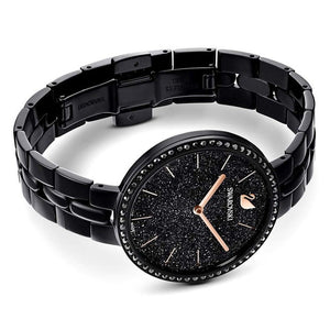 Swarovski Cosmopolitan Black Dial & Chain Watch for Women