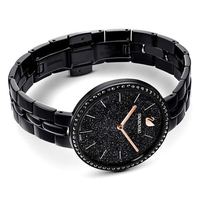 Swarovski Cosmopolitan Black Dial & Chain Watch for Women