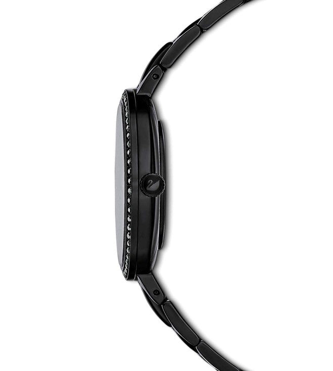 Swarovski Cosmopolitan Black Dial & Chain Watch for Women
