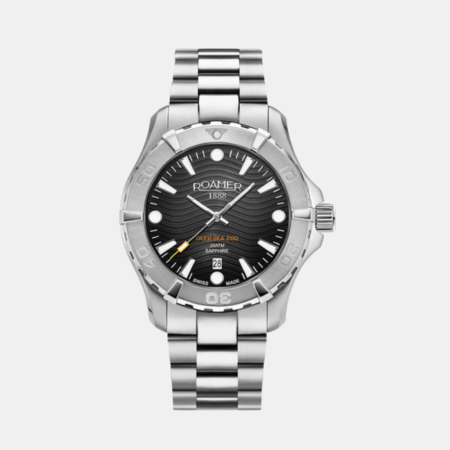 Deep Sea 200 Men Quartz Black Dial Analog Stainless Steel Watch 860833 41 55 70
