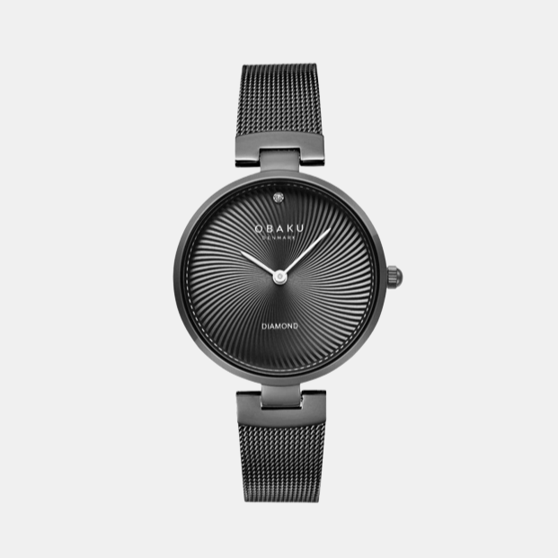 Diamant Women Quartz Black Dial Analog Stainless Steel Watch V256LXBBMB