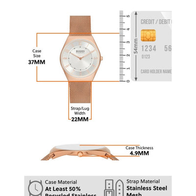 Skagen Grenen  White Dial Men 37mm