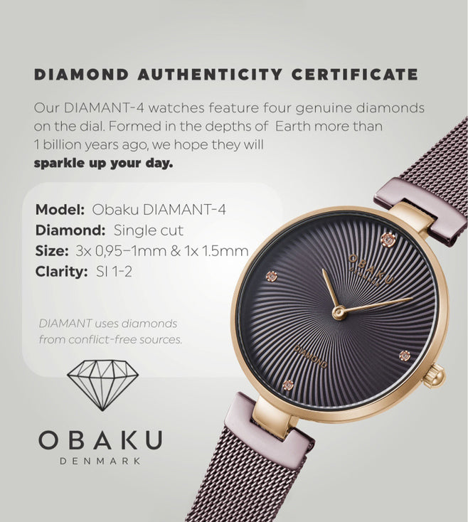 Diamant Women Quartz Brown Dial Analog Stainless Steel Watch V256LXVNMN-DD