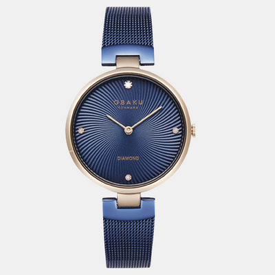 Diamant Women Quartz Blue Dial Analog Stainless Steel Watch V256LXVLML-DD