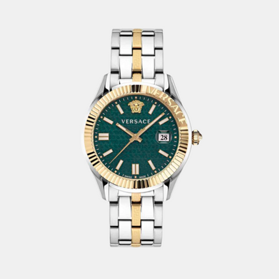 Greca Men Quartz Green Dial Analog Stainless Steel Watch VE3K00422