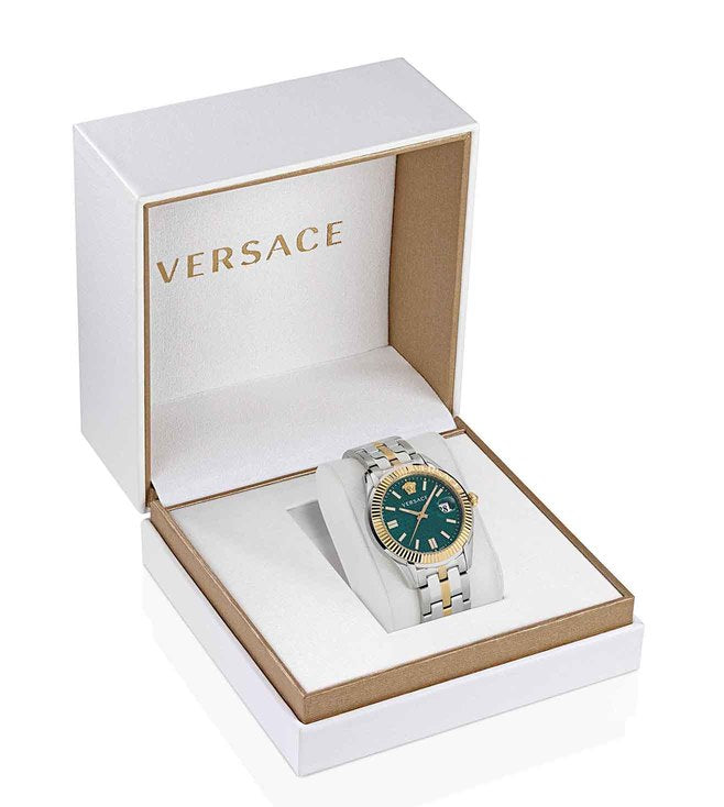 Greca Men Quartz Green Dial Analog Stainless Steel Watch VE3K00422